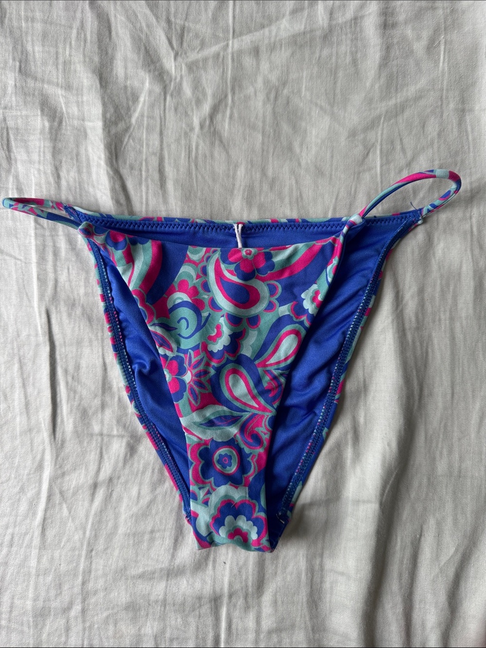 O'Neill Blue Floral Paisley String Bikini Bottom